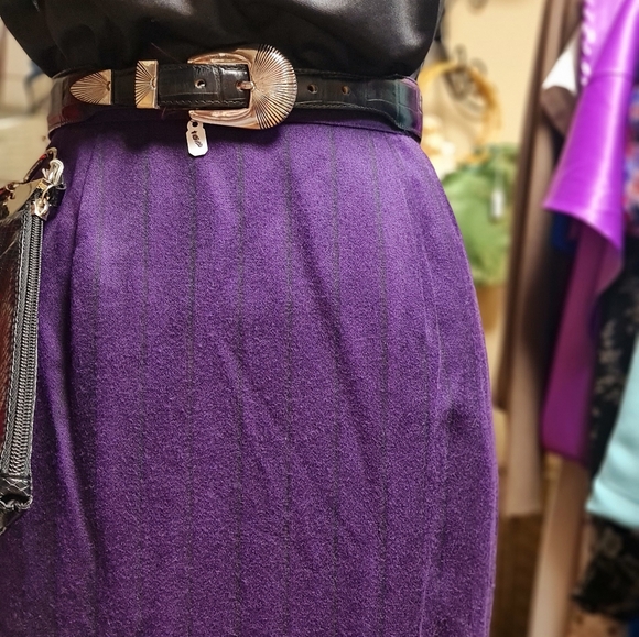 Mossimo S.C. Purple & Black Pin Striped Pencil Skirt size 4 - Picture 3 of 3